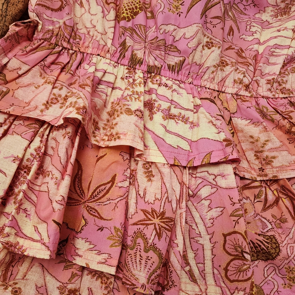 Size 4 Ulla Johnson Pink Ruffled Dress - Picture 4 of 6